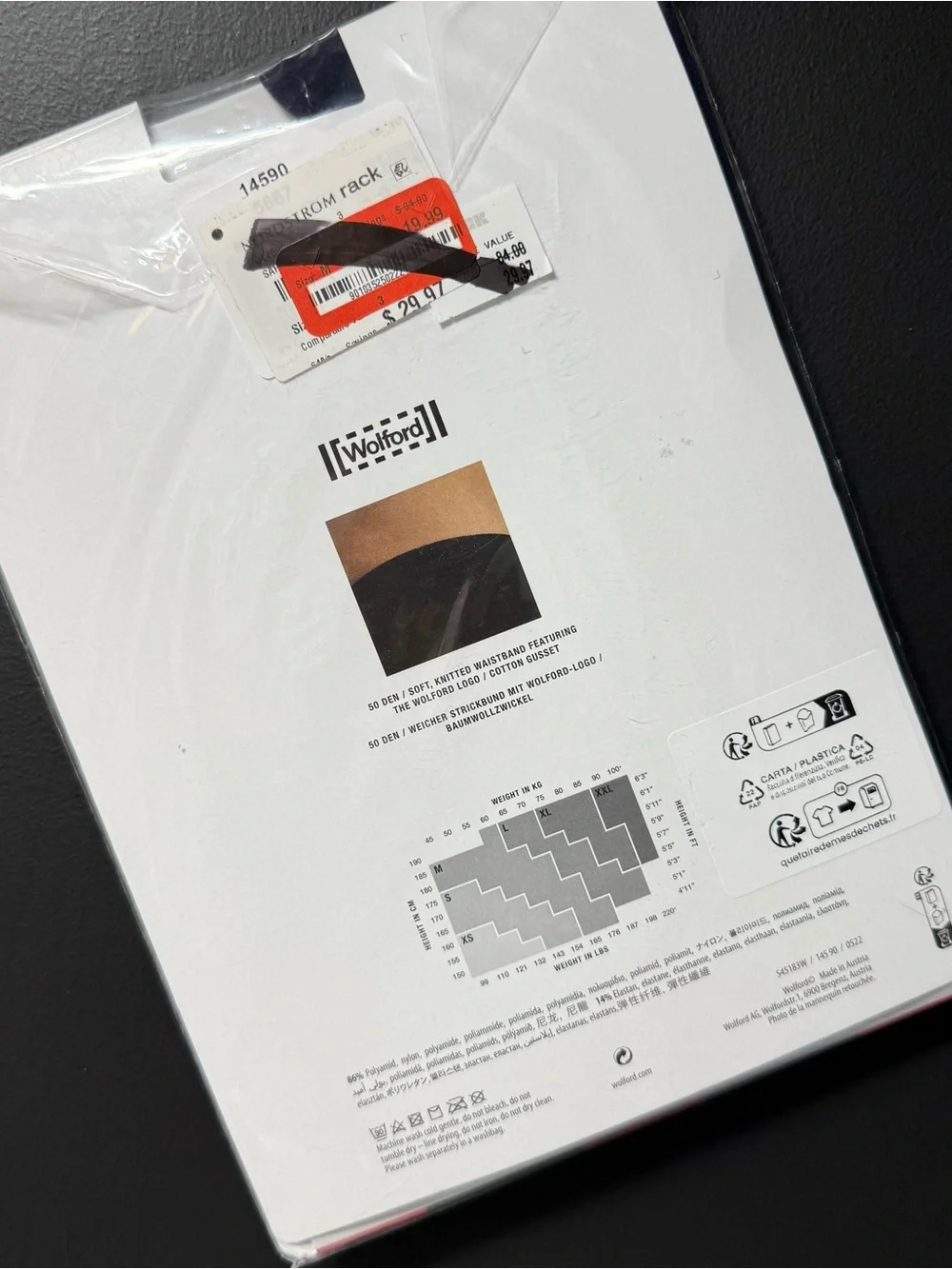 Wolford 50 Denier matte tights in size medium